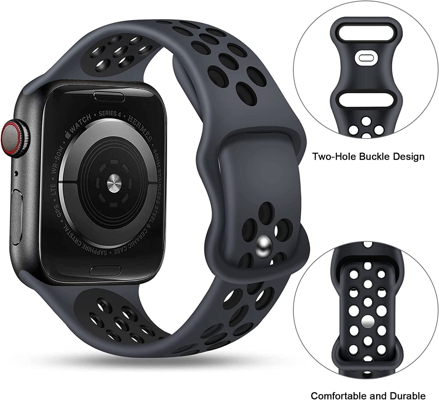 SVISVIPA Sport Bands Compatible for Apple Watch Bands 49Mm 45Mm 44Mm 42Mm 41Mm 40Mm 38Mm,Breathable Soft Silicone Sport Women Men Replacement Strap Compatible with Iwatch Ultra & SE & Series 8/7/6/5/4/3/2/1  SVISVIPA   