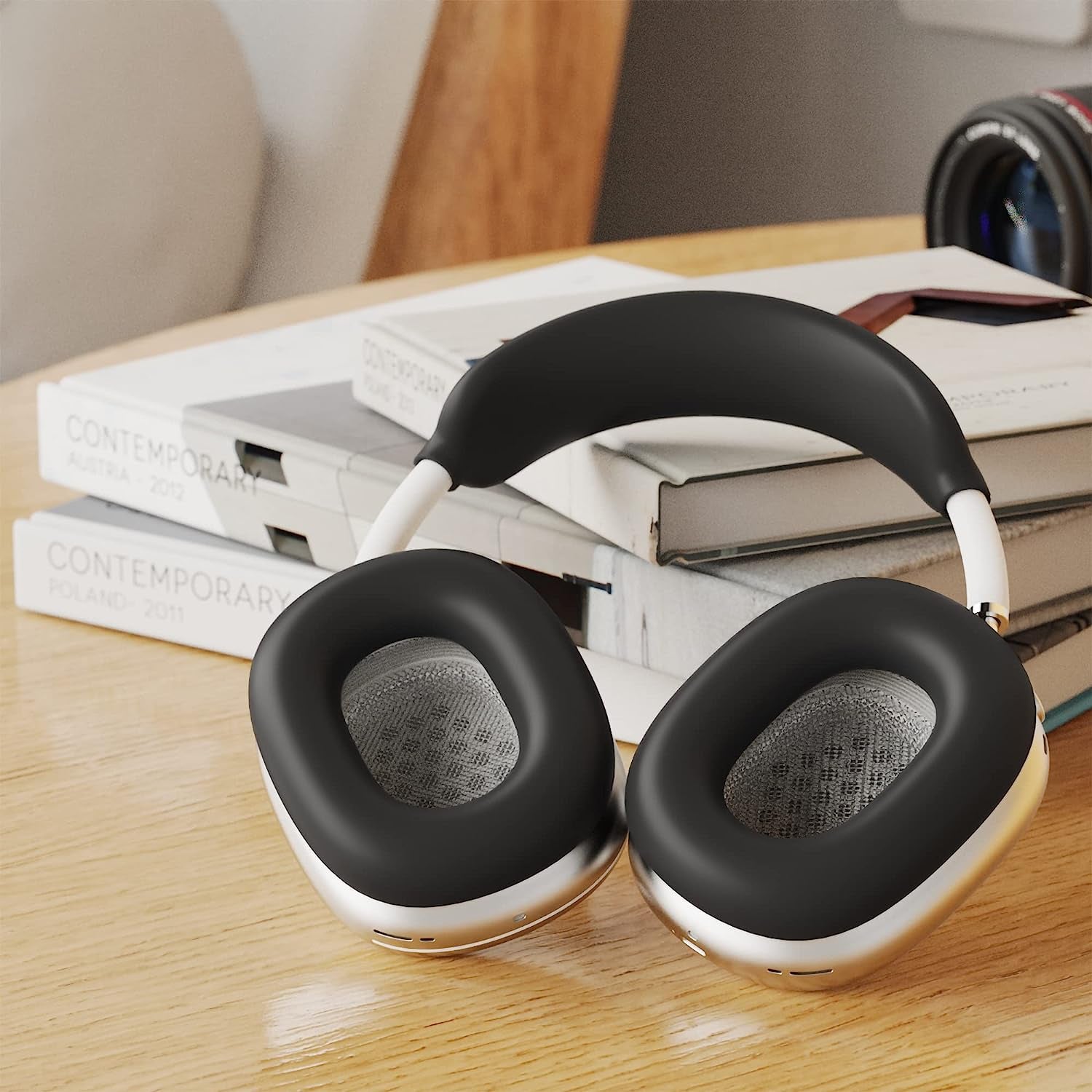 Tucana Silicon Cases Compatible for Airpods Max, Overhead Cover + Earcup Cover (Black)  Tucana   