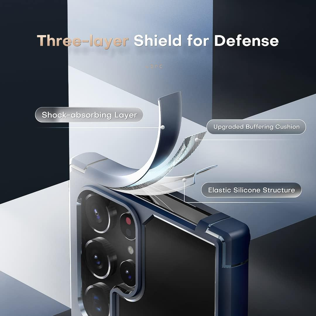 TOCOL for Samsung Galaxy S22 Ultra Case, Translucent Matte Hard Back [Military Grade Shockproof] [Anti-Scratch & Anti-Fingerprint] Slim Fit Protective Cover for Galaxy S22 Ultra Case 6.8'', Navy Blue  TOCOL   