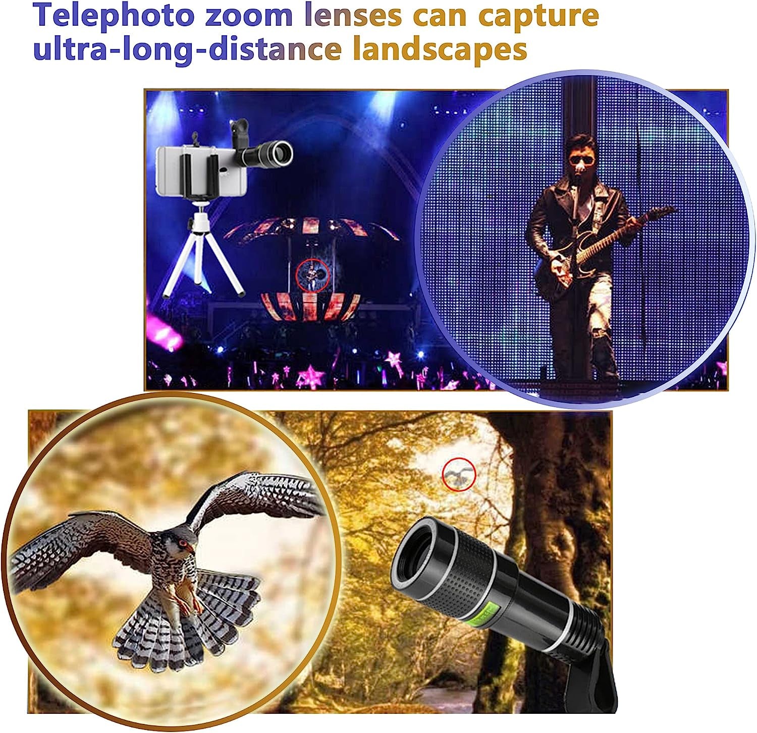 YACSEJAO HD 20X Zoom Lens with Tripod Telephoto Mobile Phone Lens Telescope for Smartphones and Tablet PC  YACSEJAO   