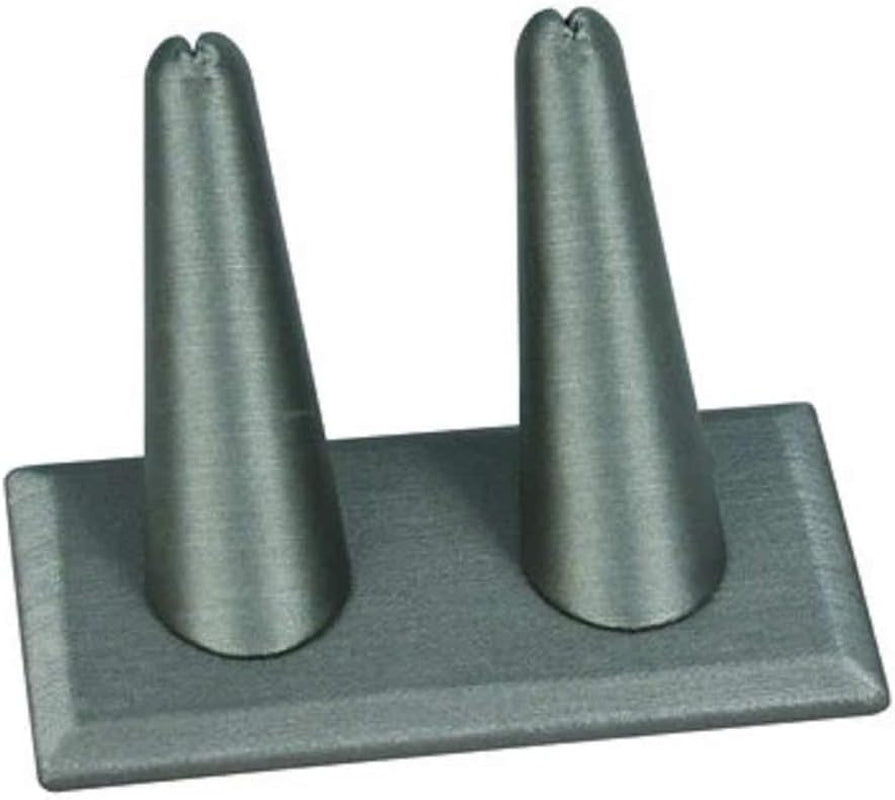 Novel Box® Single Finger Beige Linen Ring Stand Holder Jewelry Display 2X2X2 + NB Cleaning Cloth  Novel Box Steel Gray 2 (3.5X2X2") 