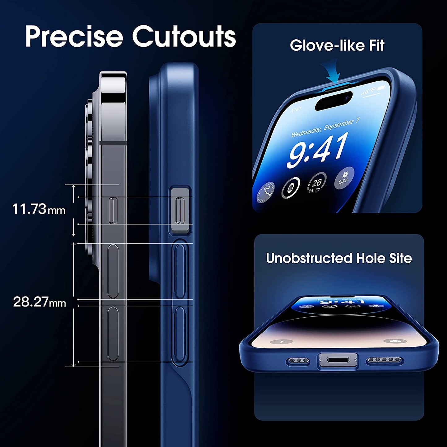 CASEKOO [SGS Tested] Newly Matte Blue Iphone 14 Pro Case [10FT Mil-Grade Protection] Anti-Fingerprints & Anti-Scratch Durable Translucent Back Anti-Slip Frame Iphone 14 Pro Phone Case, Blue  CASEKOO   