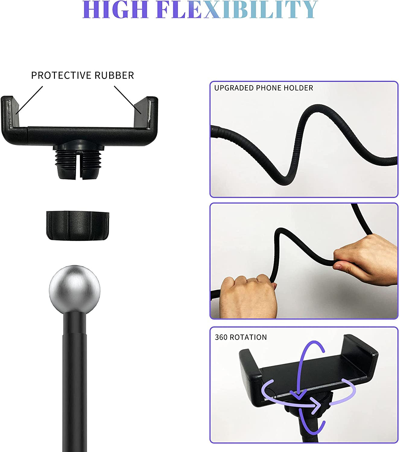 Orionstar 6" Ring Light with Holder for Phone, Selfie Ring Light with Flexible Gooseneck Stand and Clip for Desk, Adjustable LED Brightness, 3+32 RGB Modes, Live Stream, Video, Photography  Orionstar   