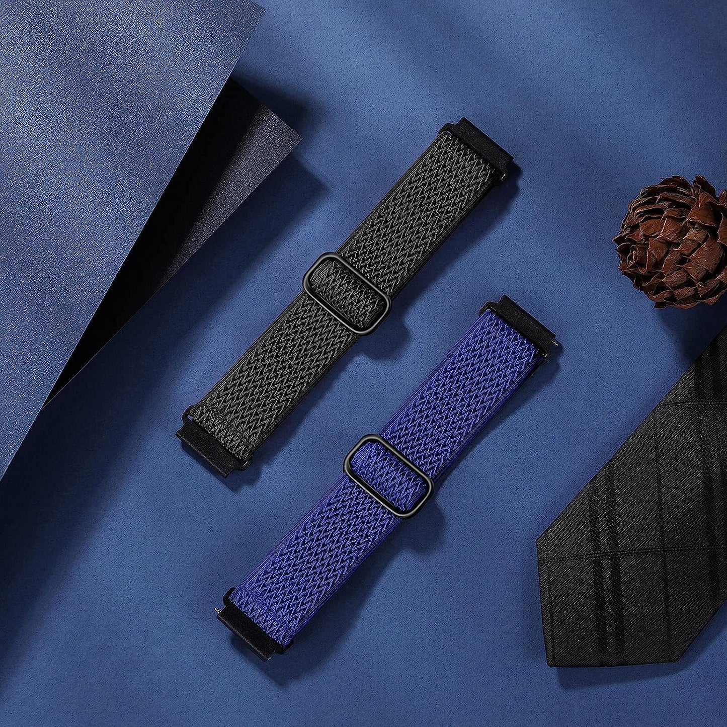 Easuny 22Mm Watch Bands Compatible for Samsung Galaxy Watch 3 45Mm Band/Galaxy Watch 46Mm/Gear S3 Frontier, Stretchy Adjustable Elastic Nylon Woven Loop Wristband for Men Women  Easuny   