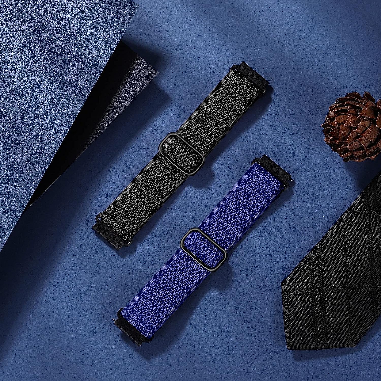 Easuny 22Mm Watch Bands Compatible for Samsung Galaxy Watch 3 45Mm Band/Galaxy Watch 46Mm/Gear S3 Frontier, Stretchy Adjustable Elastic Nylon Woven Loop Wristband for Men Women  Easuny   