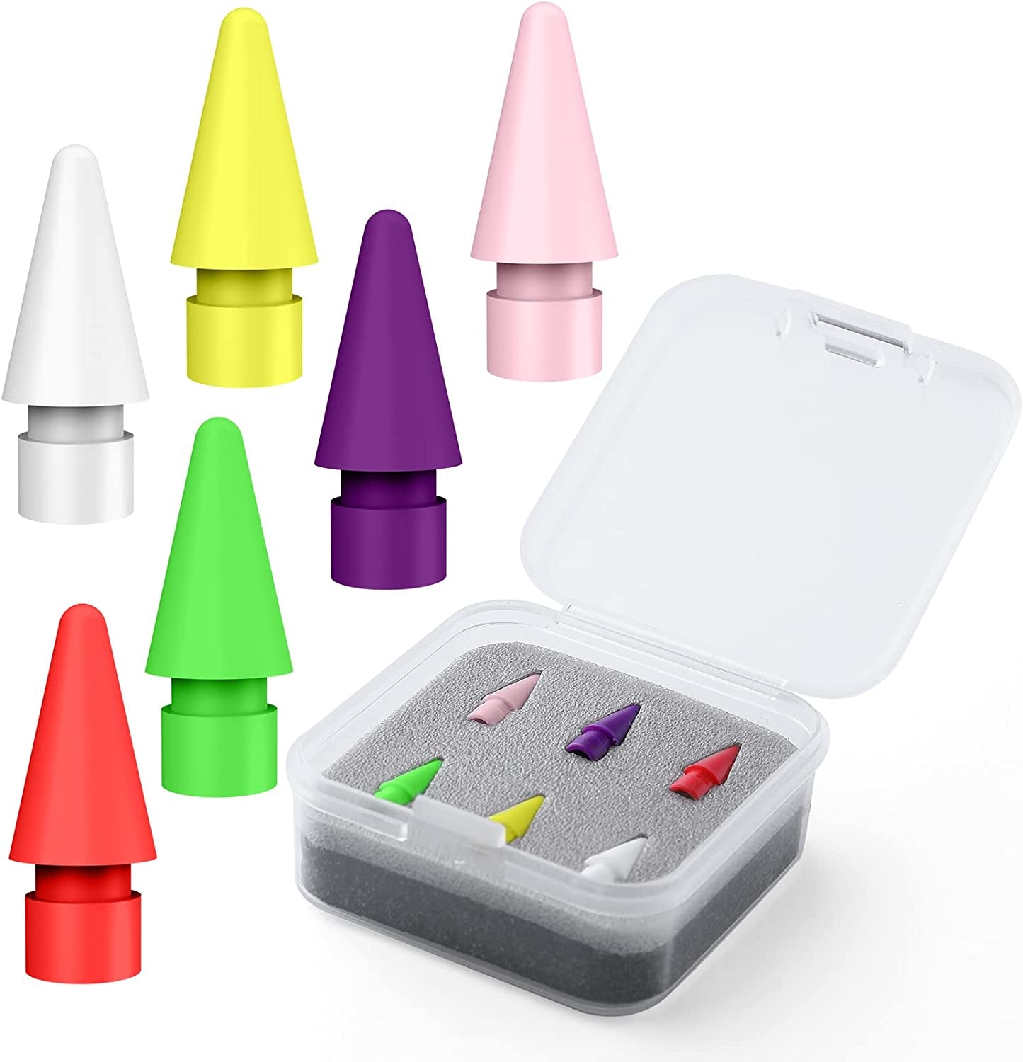 Alikiai 6 Pack Tips for Apple Pencil, Stylus Tips,Pencil Tips for Ipad, Replacement Pen Nibs Compatible with Ipad Air Mini Pro Apple Pencil 1St & 2Nd Generation  Alikiai White New  