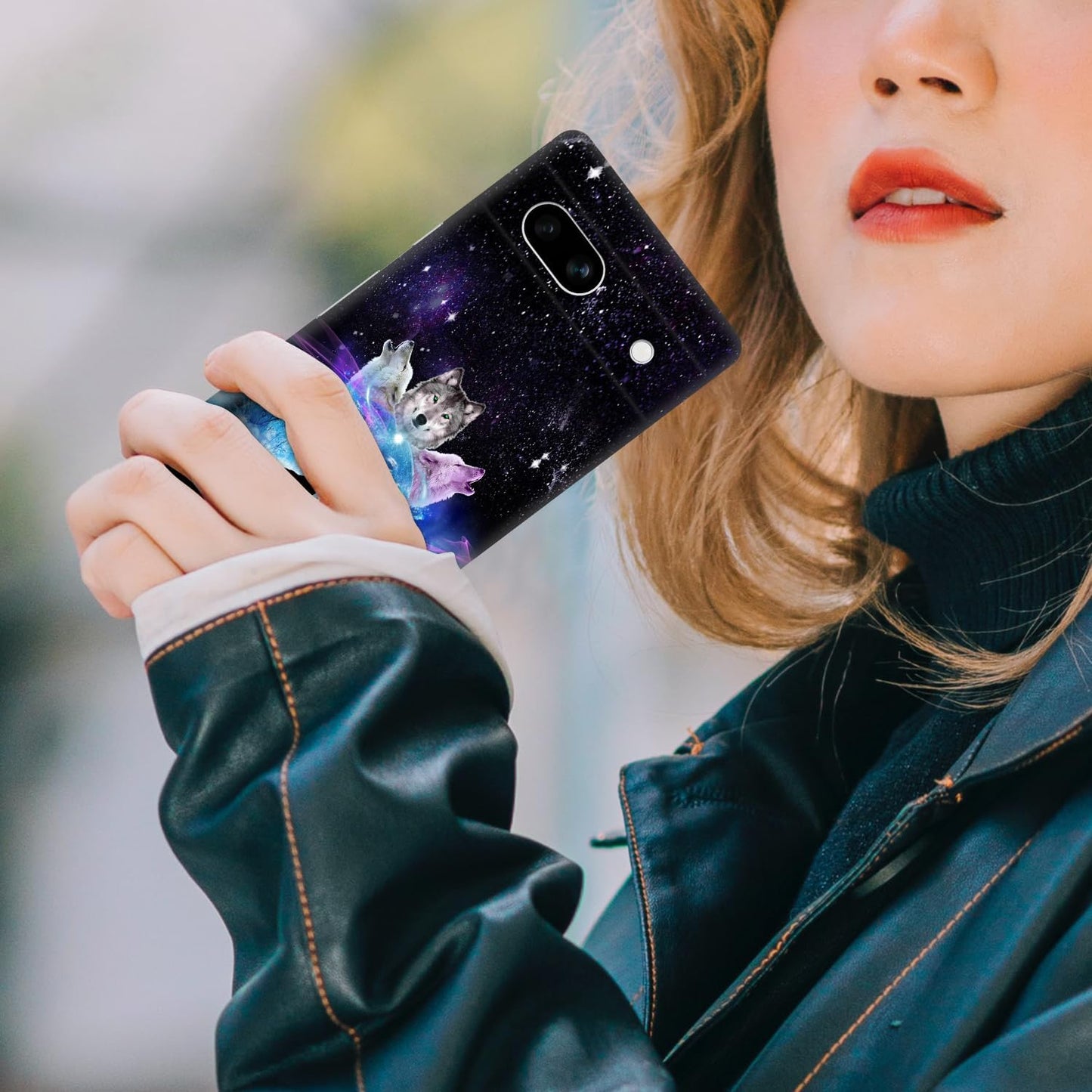 Glisten - Google Pixel 7A Case, Google Pixel 7A 5G Case - Space Galaxy Wolf Face Design Printed Cute Plastic Hard Snap on Protective Designer Back Phone Case/Cover for Google Pixel 7A. [6.1"]  Glisten   