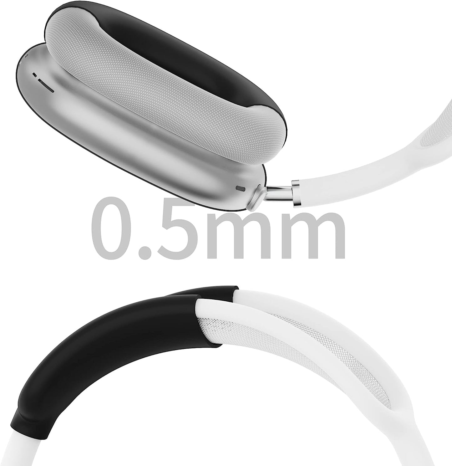 TUCANA Silicon Cases Compatible for Airpods Max, Overhead Cover + Earcup Cover + Ear Pad Cover (Black)  TUCANA   