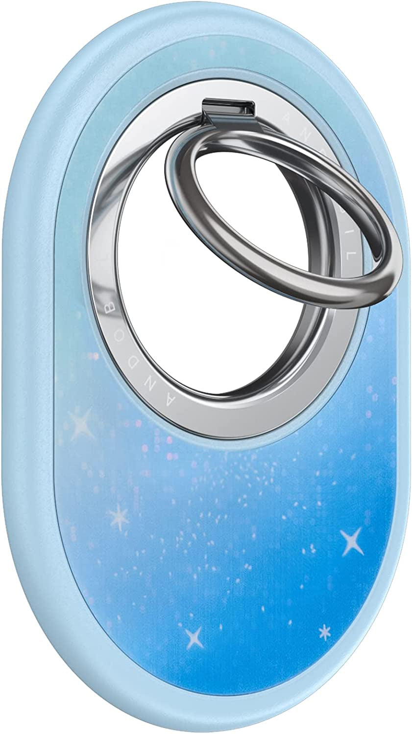 [2023 Newest] Andobil Easyfly Magnetic Phone Grip [Strongest Magnet Power] Gym Cell Phone Finger Ring Holder Compatible with Magsafe Iphone 14 Pro Max 14 13 12, Rotate Kickstand, Carbon Fiber Design  andobil C-Blue Ocean  