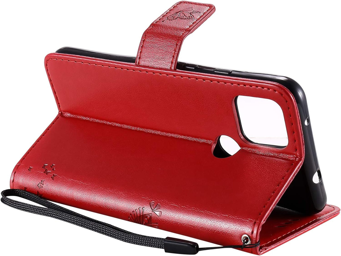 LEMAXELERS Google Pixel 4A 5G Case Embossed Wishing Tree Wallet Shockproof Case Flip Premium PU Leather Magnetic Card Slots with Stand Cover for Google Pixel 4A 5G / Pixel 5 XL Wishing Tree Red KT  LEMAXELERS   