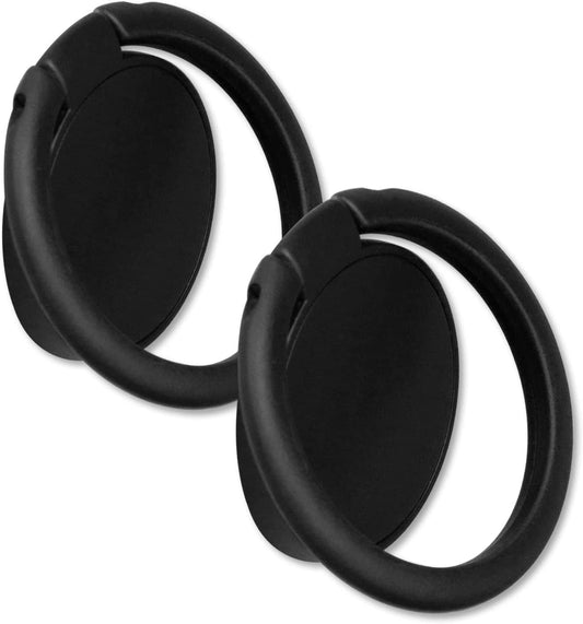 [2 Pack] Matte Finish round Ultra-Thin Cell Phone Ring Holder Stand,360 Degree Rotation and 180 Degree Adjustable Finger Ring Kickstand with Frosted Metal Phone Grip (Black)  Wansurs   