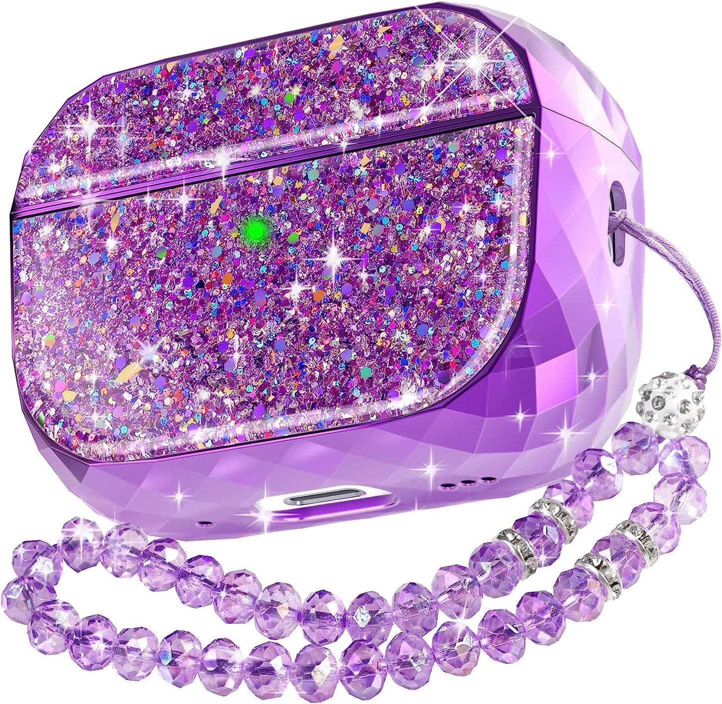 Ahastyle Airpods Pro Case Cover for Women Girls, Luxury Glossy Hard Shell Case Cover Accessories Compatible with Apple Airpods Pro Charging Case (Rose Gold)  AHASTYLE Purple AirPods Pro 2 (2022) 