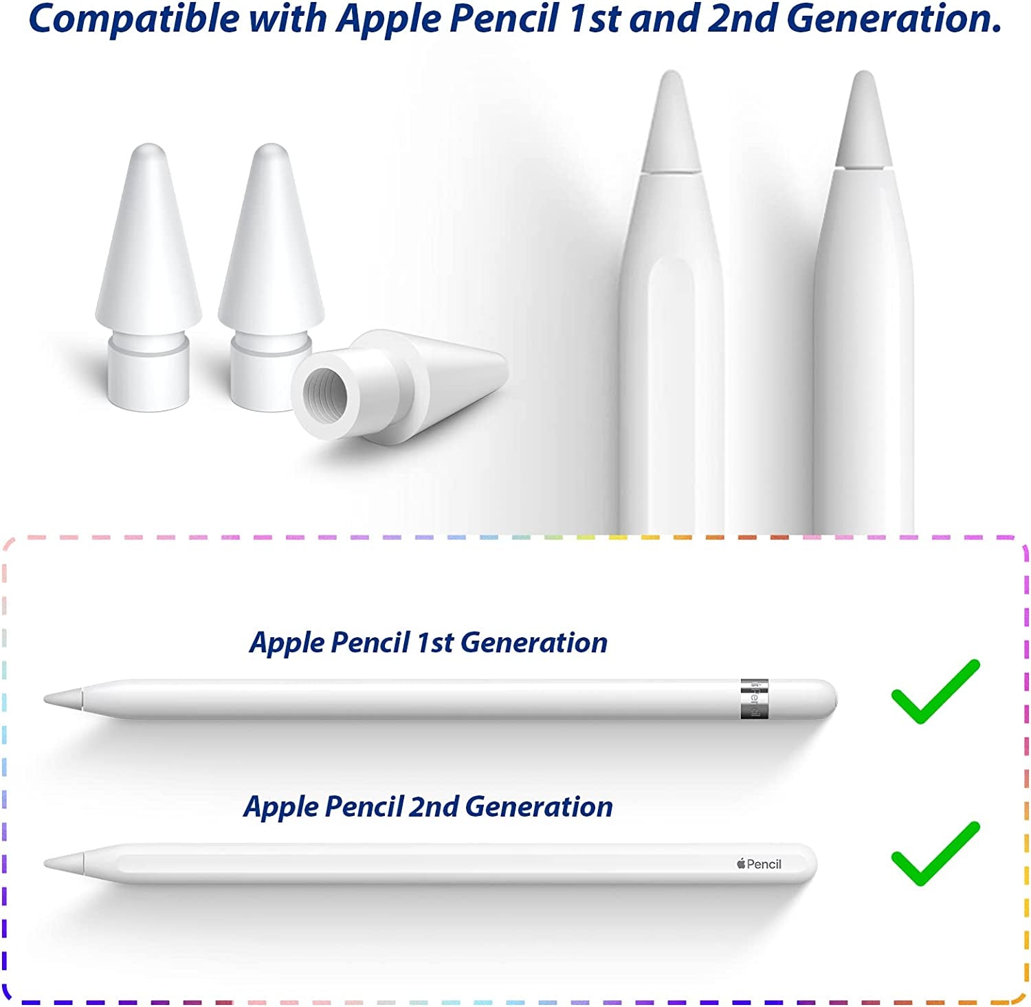 Imangoo for Apple Pencil Cap Magnetic Replacement 1 Pack for 1St Generation and Pencil Tips Pen Nib 3 Pack Drawing Noiseless Non-Slip Writing for Apple Pencil 1St 2Nd Generation Stylus Top Accessories  iMangoo   