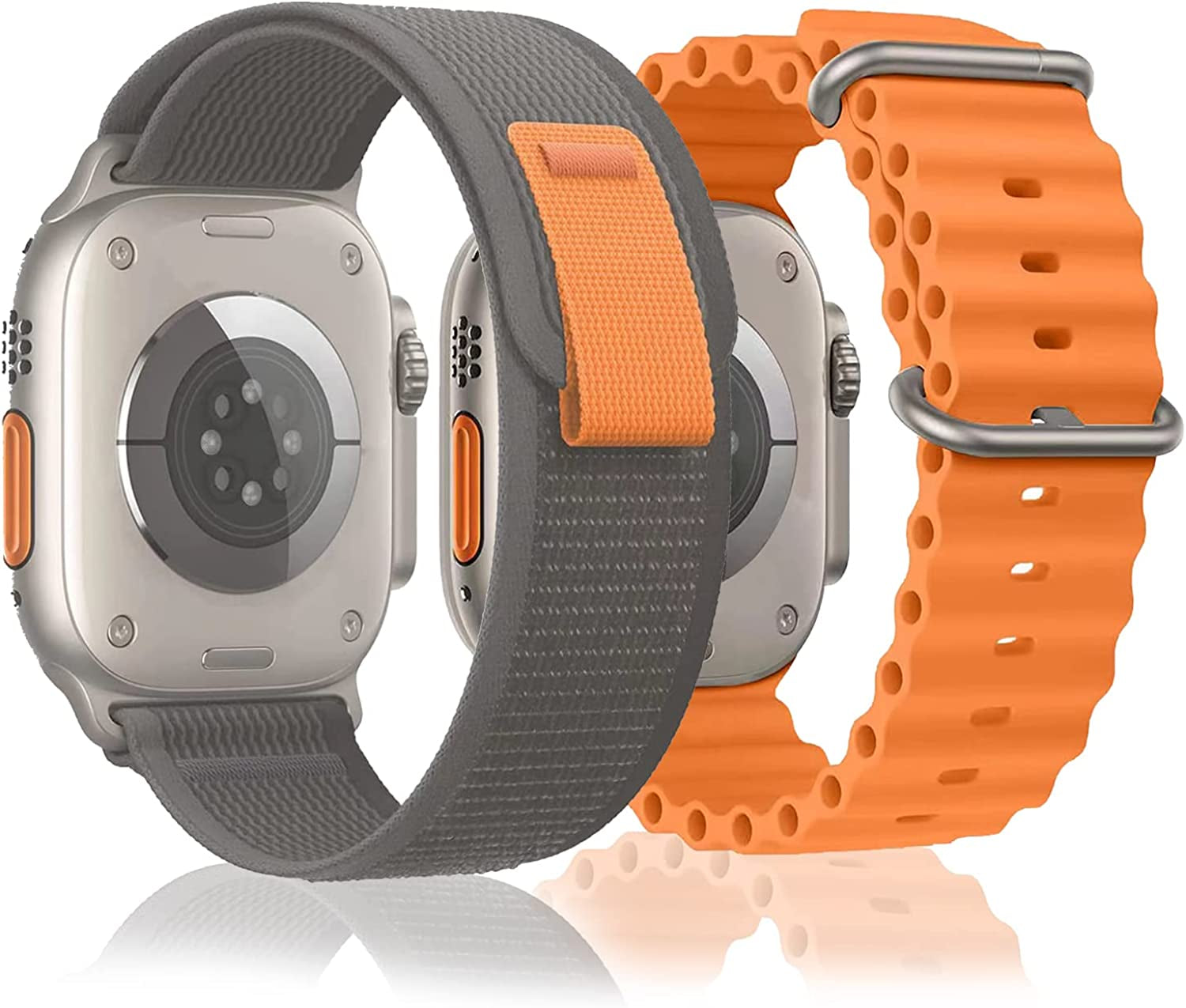 2 Pack Ultra Band Contains Ocean and Trail Loop Compatible with Apple Watch Band Ultra 49Mm 45Mm 44Mm 42Mm Men Women,Iwatch Ultra Band for Series 8 7 6 5 4 3 2 1 SE.  Rafada   