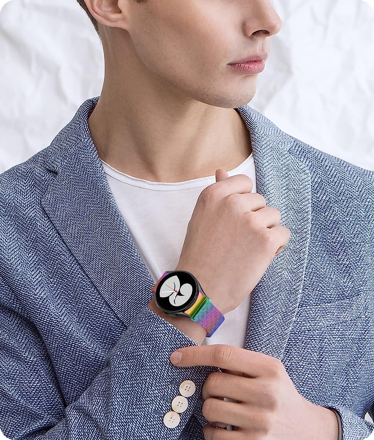 Zedoli No Gap Metal Bands Compatible with Samsung Galaxy Watch 5 40Mm 44Mm / Samsung Galaxy Watch 5 Pro 45Mm / Samsung Galaxy Watch 4 40Mm 44Mm / Samsung Galaxy Watch 4 Classic 42Mm 46Mm for Men Women  Zedoli   