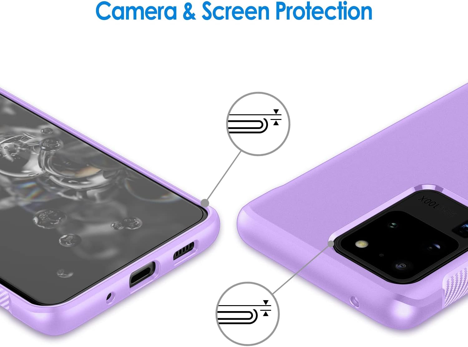 Jetech Slim Fit Case Compatible with Samsung Galaxy S20 Ultra 5G (2020), Thin Phone Cover with Shock-Absorption and Carbon Fiber Design (Light Purple)  JETech   