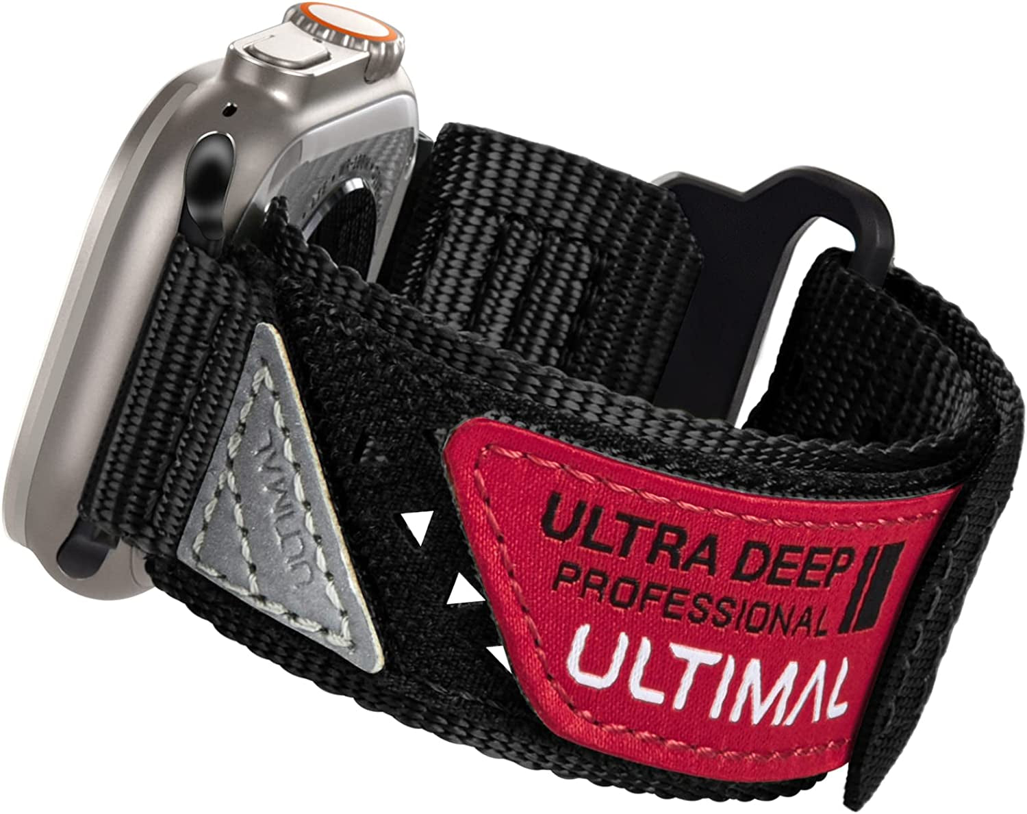 ULTIMAL Band Compatible with Apple Watch 49Mm 45Mm/44Mm/42Mm 41Mm/40Mm/38Mm, Tough Breathable Nylon Sports Strap, Hollow Out Design for Iwatch Series 8/7/6/5/4/Se/3/2/1/Ultra  ULTIMAL Black 42mm/44mm/45mm XL 