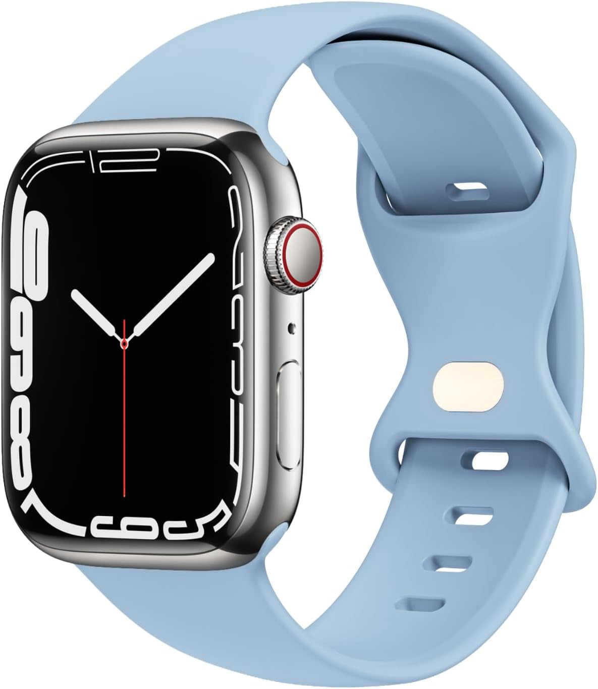 STG Sport Watch Band Compatible with Apple Watch Band 38Mm 40Mm 41Mm 42Mm 44Mm 45Mm 49Mm S/M M/L for Women/Men Waterproof Soft Silicone Replacement Strap Accessories for Iwatch Ultra SE Series 8/7/6/5/4/3/2/1 (38Mm/40Mm/41Mm S/M, Clover)  STG Blue Fog 38mm/40mm/41mm 