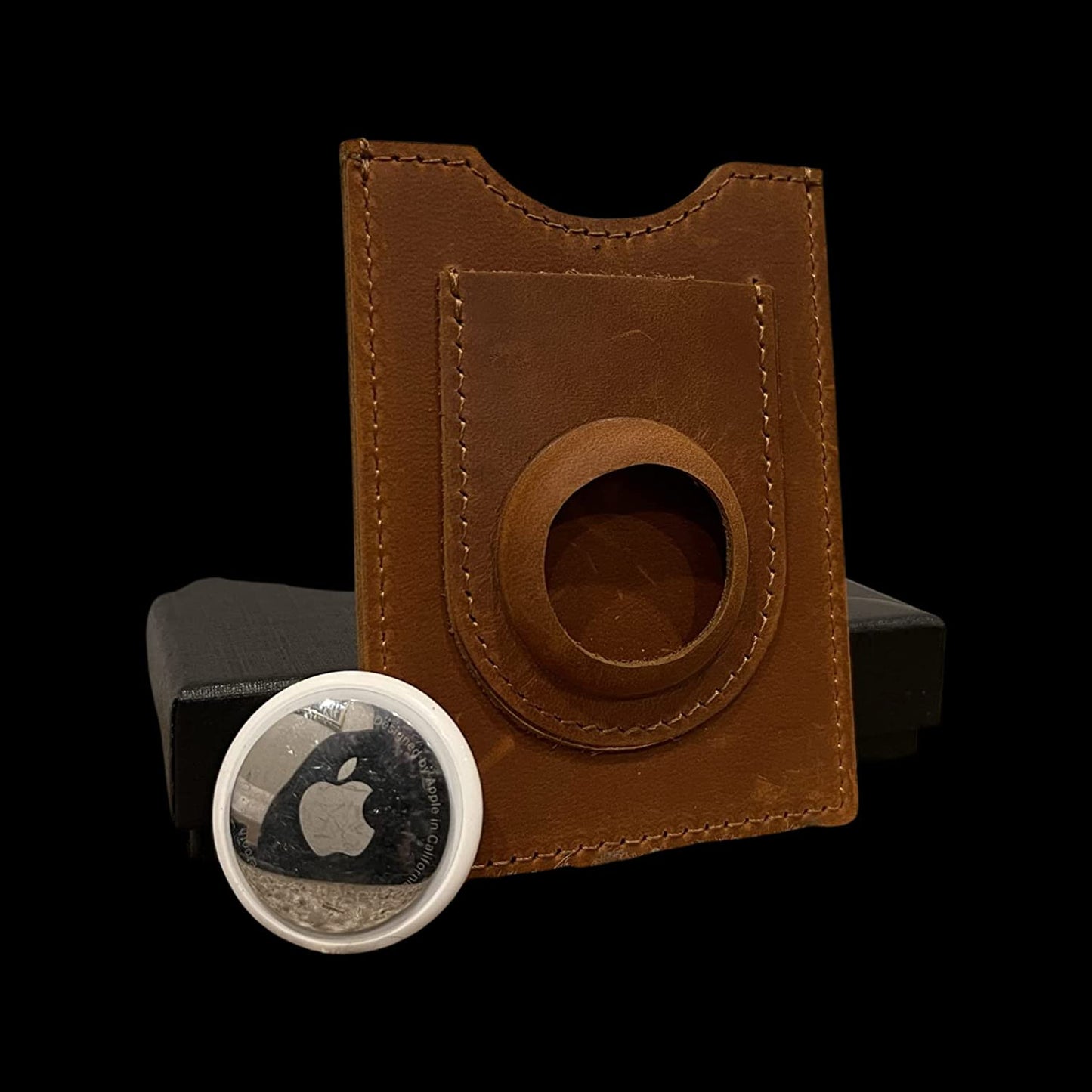 Lumberjack Plaid Genuine Leather Minimal Airtag Wallet Slim Front Pocket Card Holder RFID Blocking with Molded Airtag Slot | with Gift Box  Lumberjack Plaid   