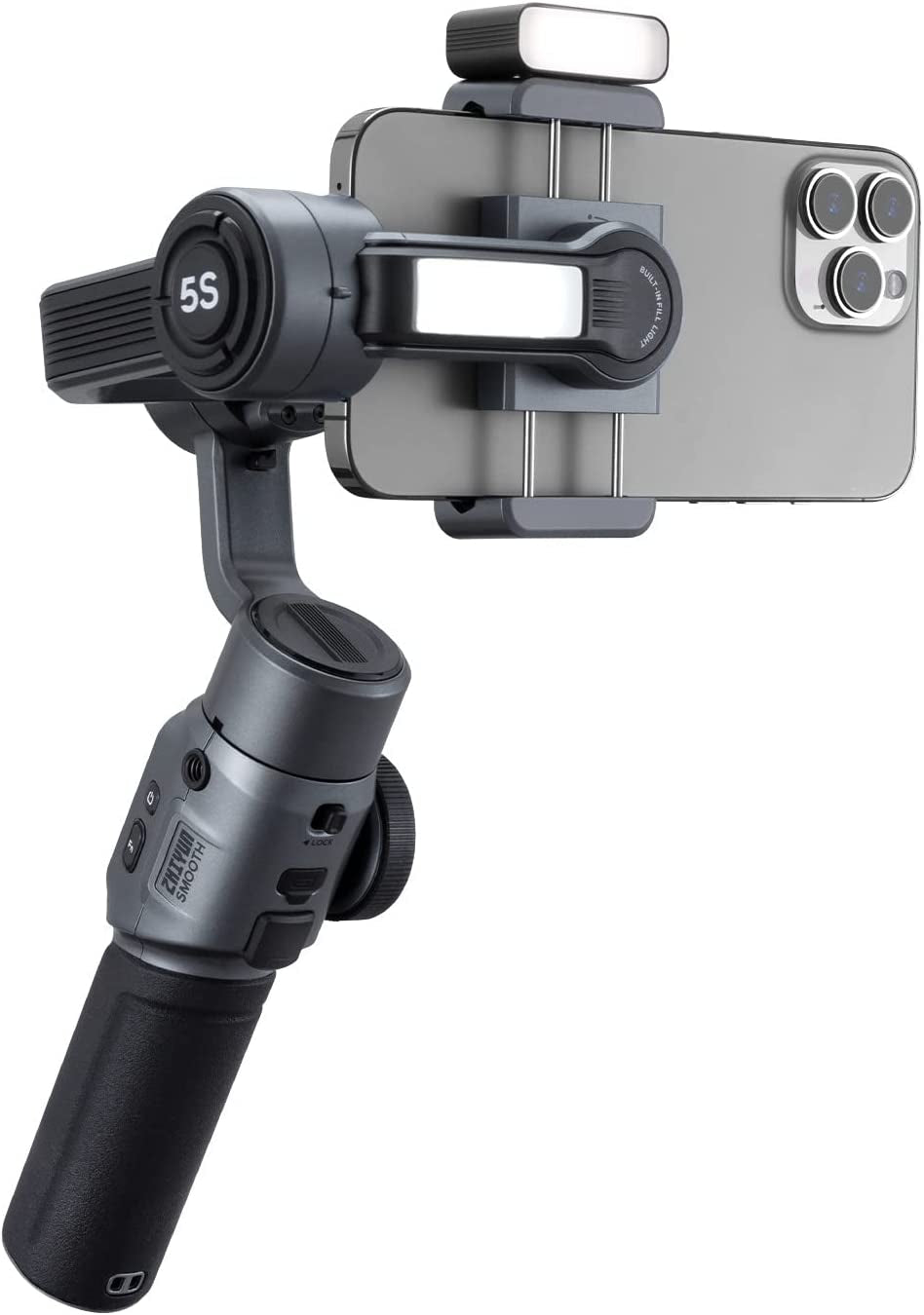 Zhiyun Smooth 5S Combo Zhiyun Smooth 5 Upgrade Vesion with Magnetic Fill Light Gimbal Stabilizer for Smartphone,3-Axis Phone Gimbal for Iphone 14 13 12 11 Pro Max SE2 XS XR X 8 plus Android Cell Phone  zhi yun   