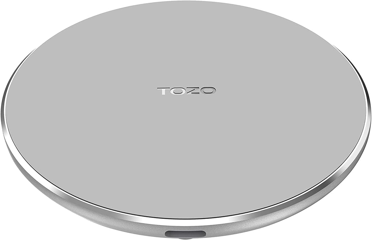 TOZO W1 Wireless Charger 10W Thin Aviation Aluminum Computer Numerical Control Technology Fast Charging Pad Black (NO AC Adapter)  TOZO Gray S-90mm 