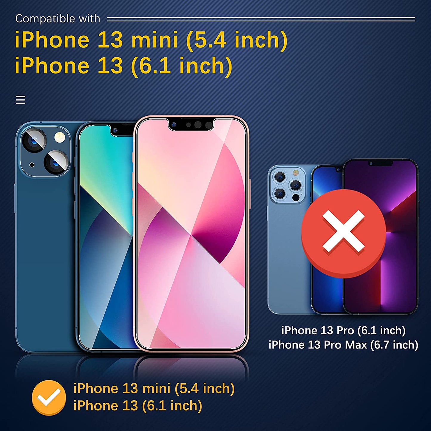 Uniqueme [3 Pack] for Iphone 13 / Iphone 13 Mini Camera Lens Protector, Tempered Glass [Case Friendly][New Version][Scratch-Resistant][Easy Installation] - Black Circle  UniqueMe   