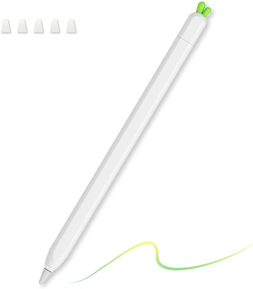 Case for Apple Pencil 2Nd Generation Case Sleeve Soft Silicone Cute Carrot Design Protective Cover Holder Accessories Compatible with Apple Pencil 2Nd Gen (Orange)  Meowster White  