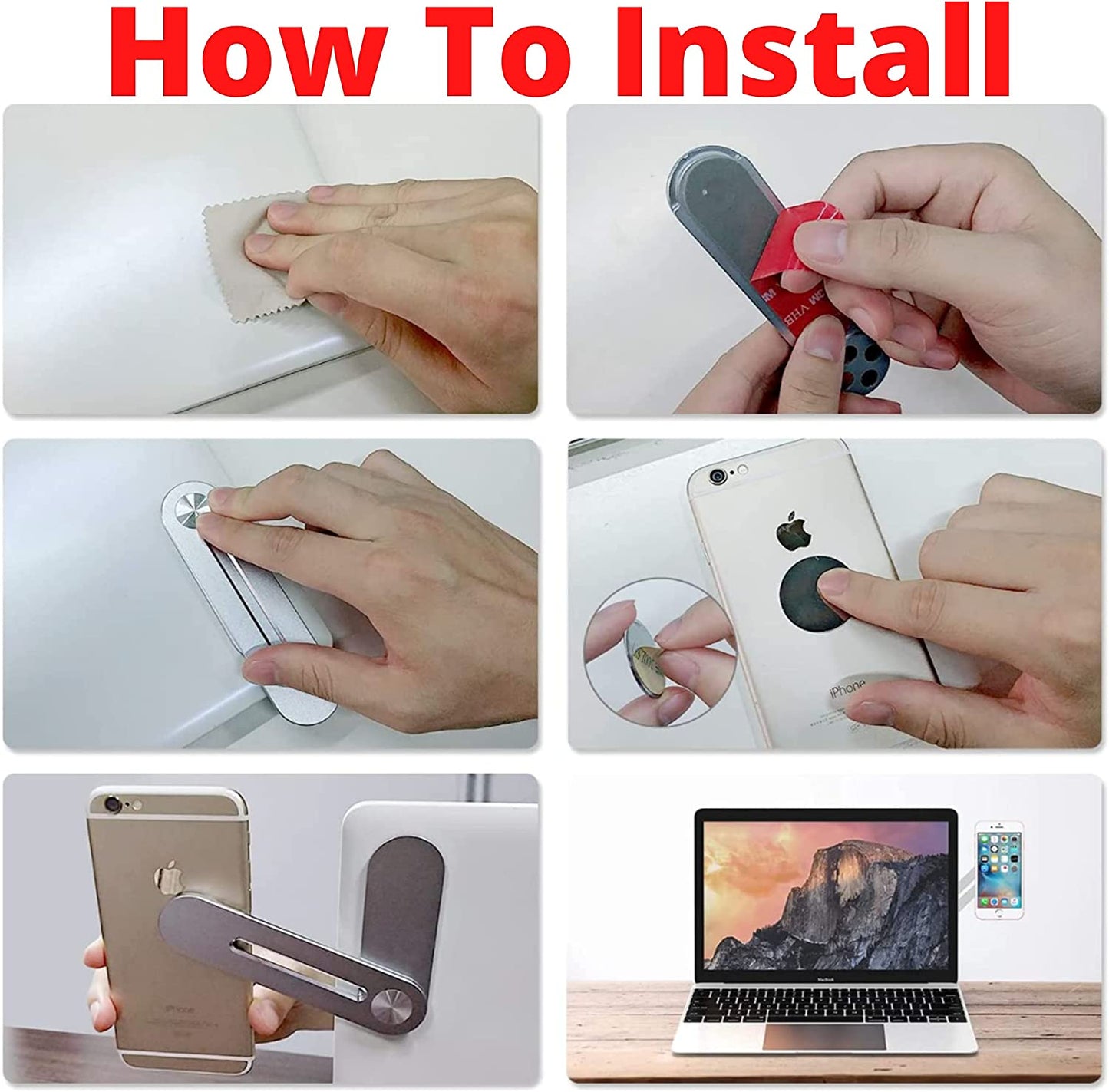 Aporia - Stick on Laptop Invisible Foldable Side Arm Magnetic Phone Holder Mount for Computer | Instant 2Nd Monitor Mobile Solution | Aluminum Alloy with Strong Magnet  Aporia International   