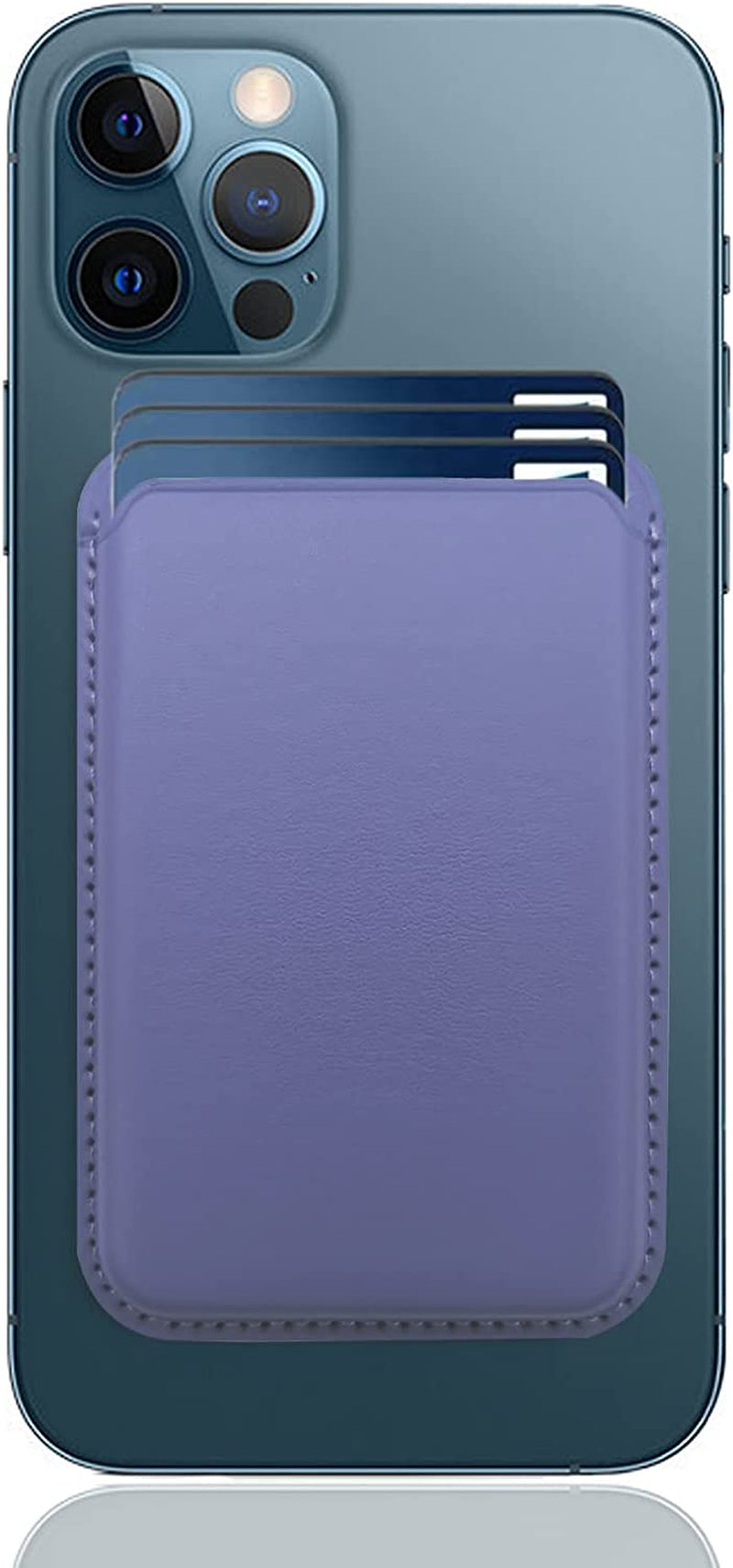 [2 Pack] Magnetic Card Holder Wallet for Iphone 14/13/12 Series with Magsafe, Leather Wallet for Iphone 14 Pro/Pro Max/Plus/14, Mag-Safe Wallet for Iphone 13 Pro/Pro Max/Mini/13/12 Series, Black Blue  iLodn Violet  