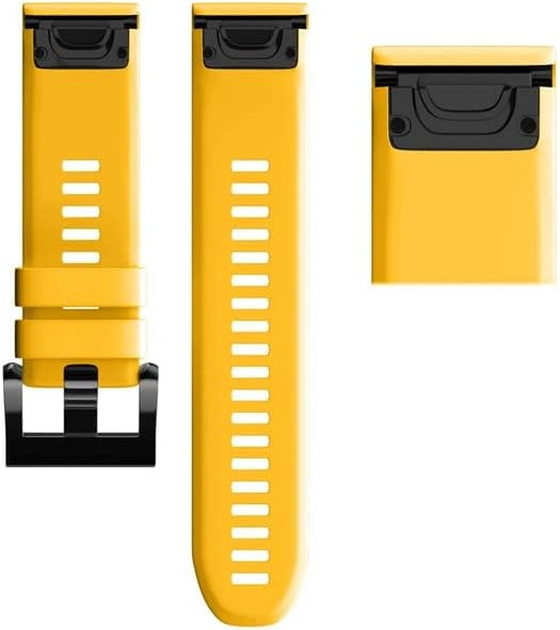 SCHIK Hot 26 22 20Mm Silicone Easy Fit Wrist Band for Garmin Fenix 5X 5 5S plus 3 3HR 6 6S 6X Pro Watch Quick Release Watchband Straps  SCHIK Yellow 26mm Fenix 6X Pro 