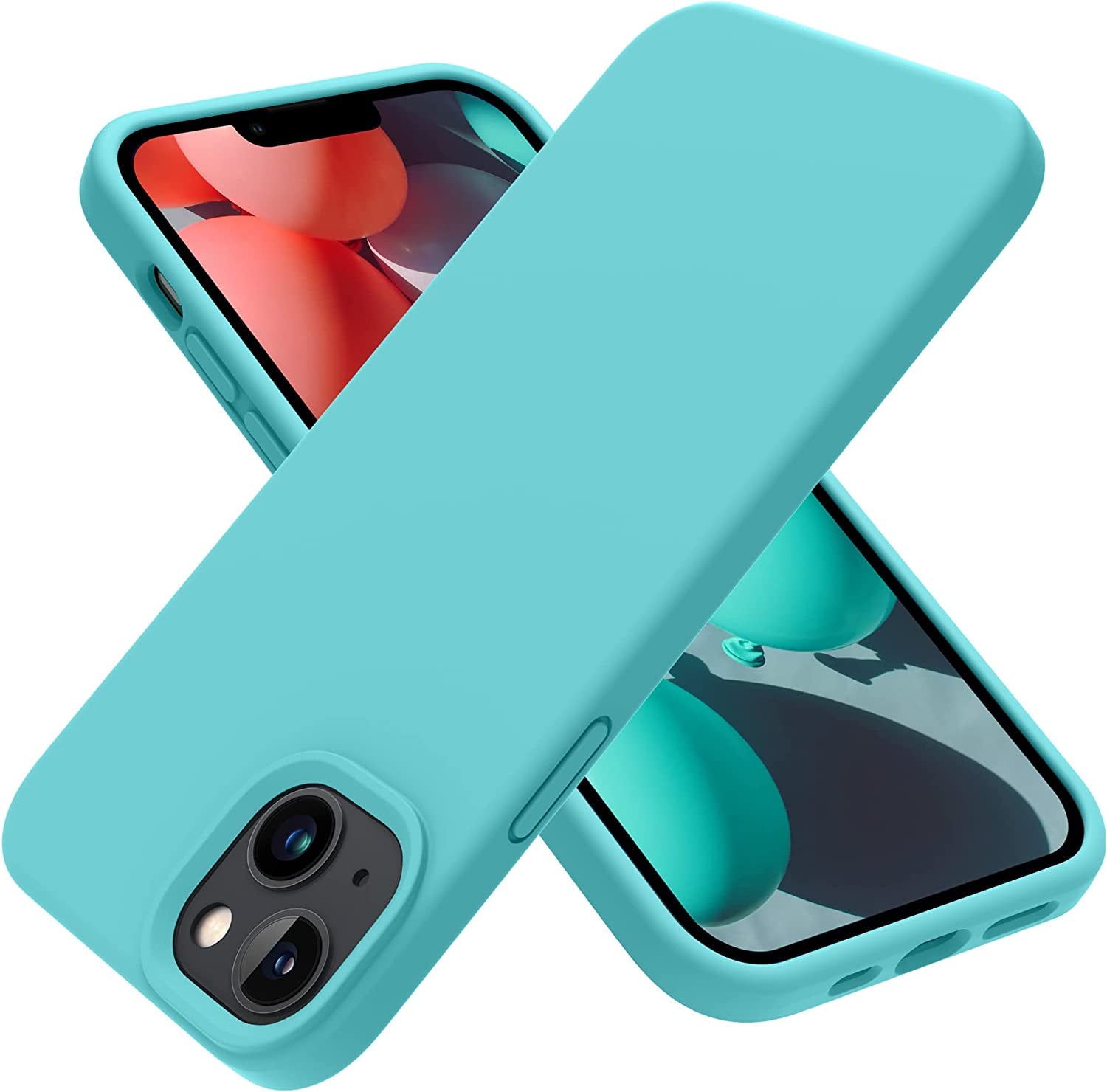 OTOFLY Designed for Iphone 14 Case, Silicone Shockproof Slim Thin Phone Case for Iphone 14 6.1 Inch (Calke Green)  OTOFLY Direct Sky Blue  