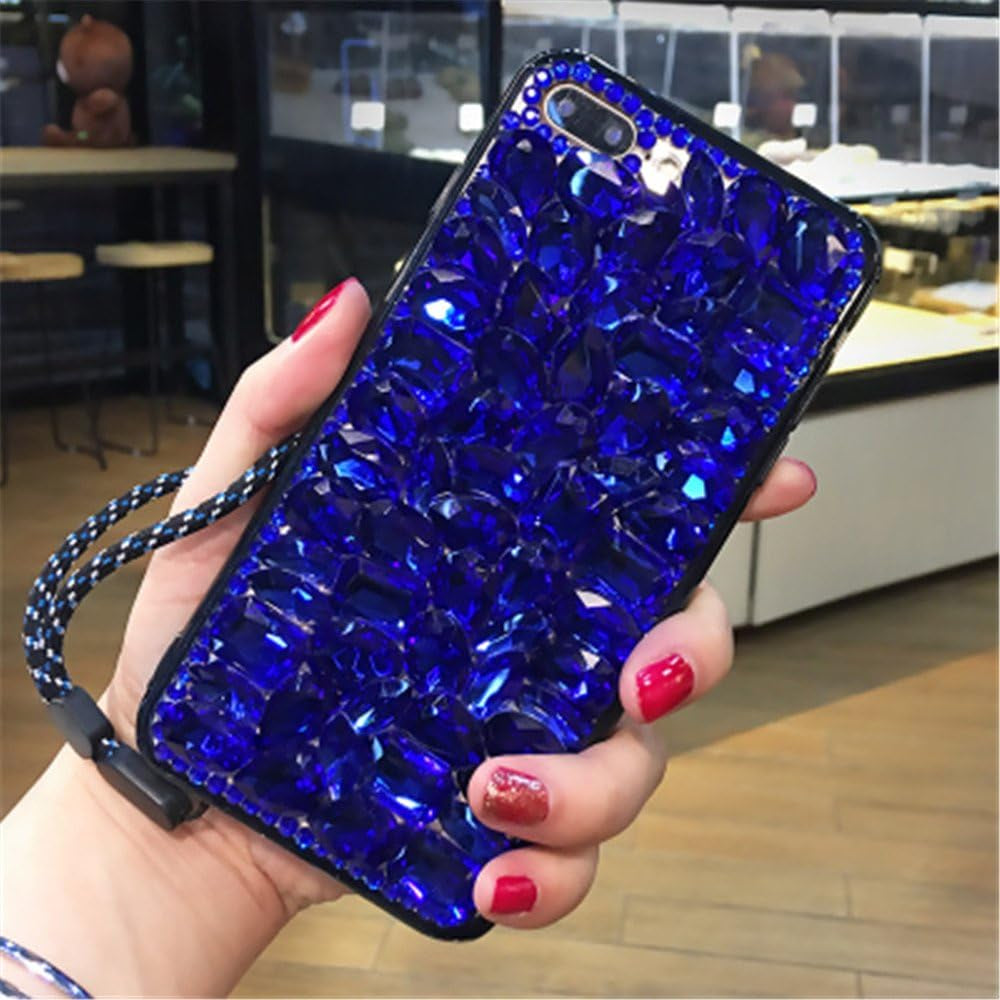 Case for LG G6,Luxury 3D Handmade Sparkle Stunning Stones Crystal Rhinestone Bling Full Diamond Gemstone Glitter Case for LG G6(A Full Black)  RB-CASE A Diamond-Full Blue  
