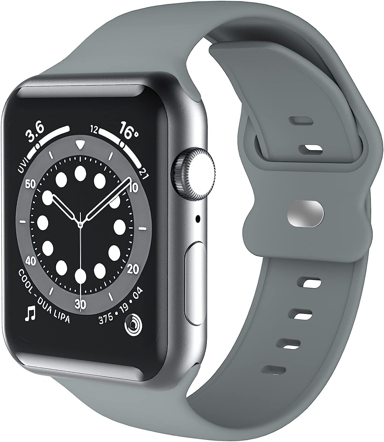 Upgrade Bands Compatible with Apple Watch Band 42Mm 44Mm 45Mm for Women Men-Soft Silicone Replacement Sport Watch Strap for Iwatch SE Series 7 6 5 4 3 2 1-Wristband  Gleiven Blue Grey 42 mm/44 mm/45 mm 