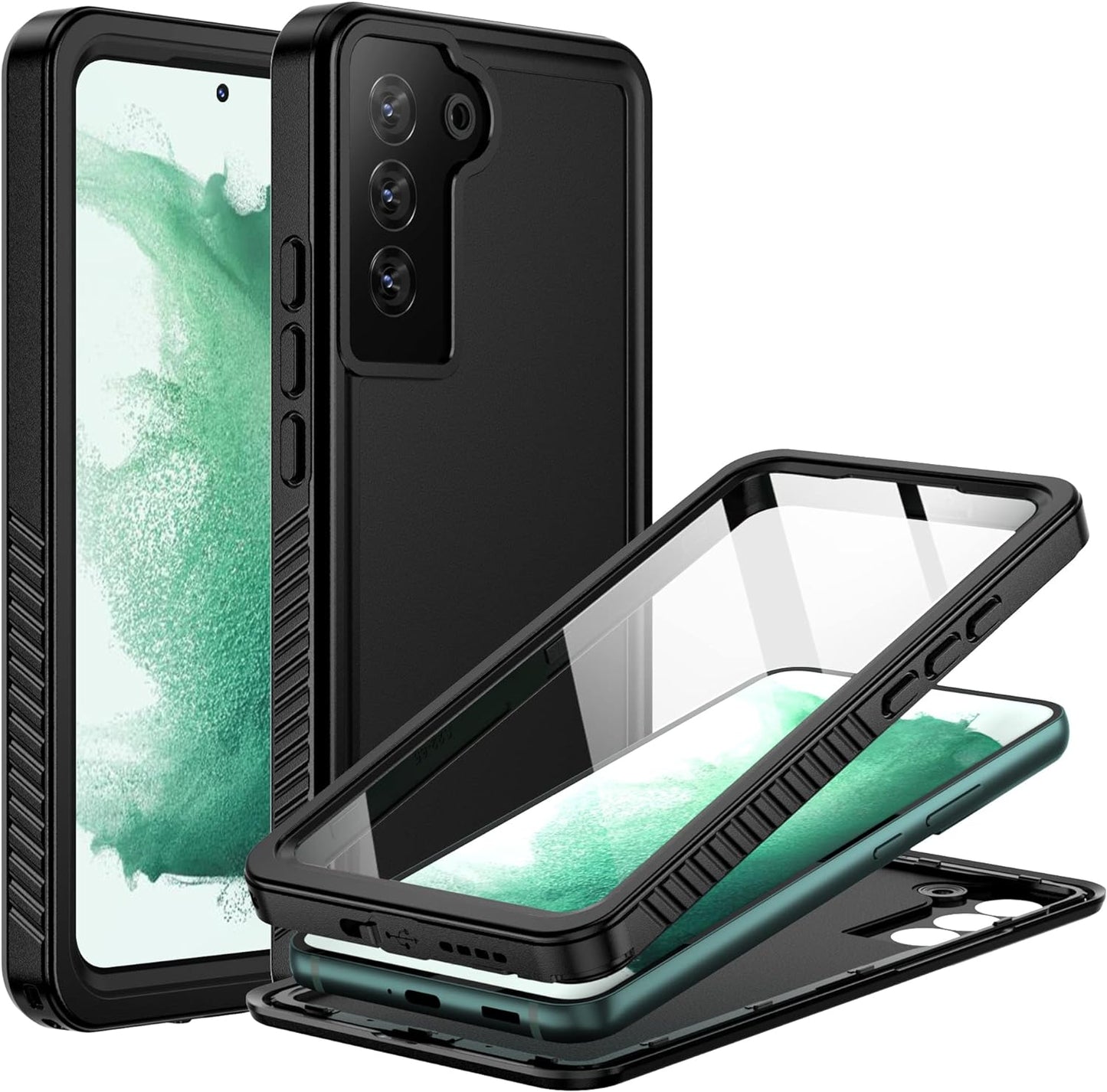 BEASTEK for Samsung Galaxy S22 Waterproof Case, FSN Series, Shockproof Underwater IP68 Case with Built-In Screen Protector Full Body Protective Cover, for Galaxy S22 6.1 Inch (Black)  BEASTEK   