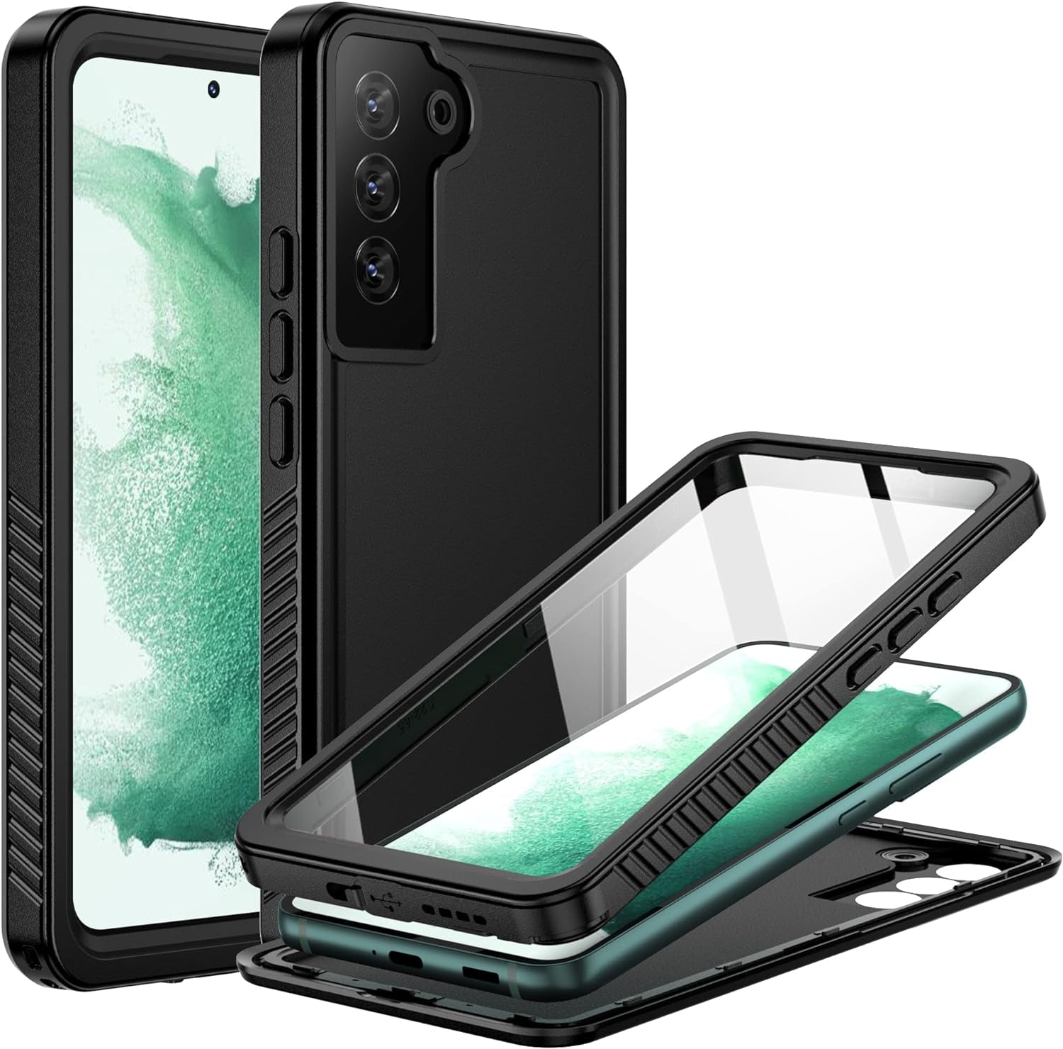 BEASTEK for Samsung Galaxy S22 Waterproof Case, FSN Series, Shockproof Underwater IP68 Case with Built-In Screen Protector Full Body Protective Cover, for Galaxy S22 6.1 Inch (Black)  BEASTEK   