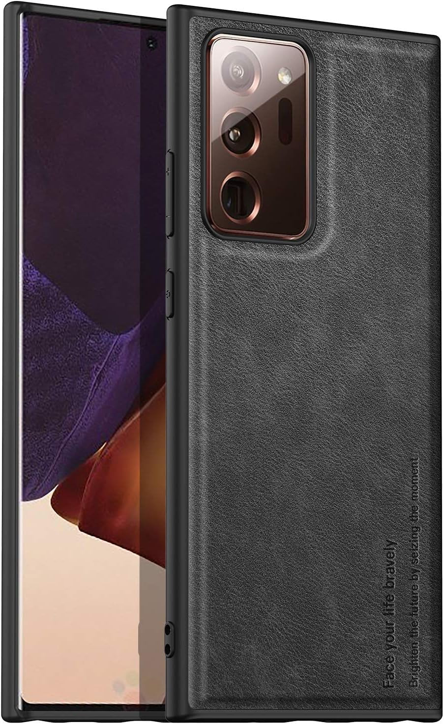 Kqimi Case for Samsung Galaxy Note 20 Ultra, Premium Leather Slim Stylish Soft Grip Shockproof Anti-Scratch Protection Cover Cases for Samsung Galaxy Note20 Ultra 5G (6.9") 2020 (Black)  Kqimi   