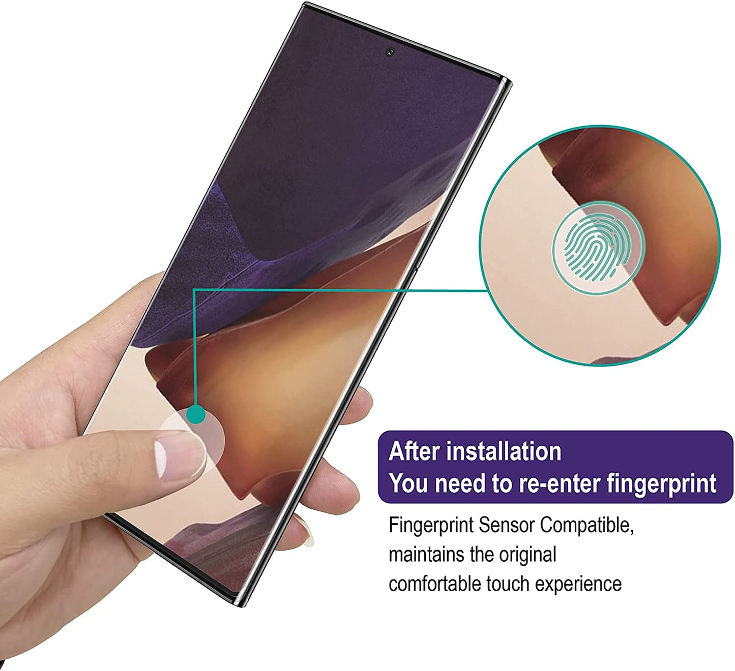 AACL [2 Pack Screen Protector for Samsung Galaxy Note 20 Ultra 5G,6.9 Inch,Curved Tempered Glass,Compatible with Ultrasonic Fingerprint Scanner  Better Future Glass   