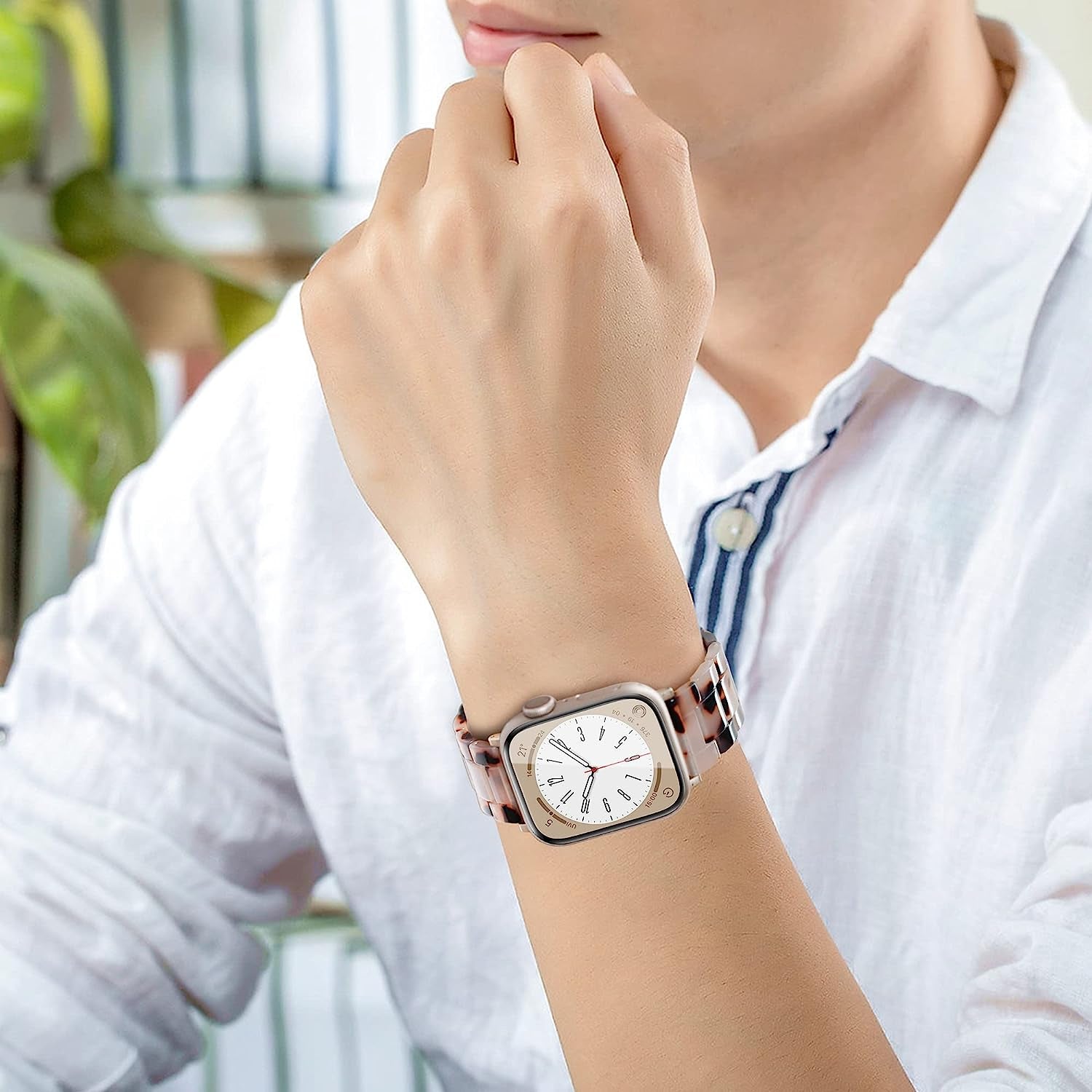 Vamyzji Compatible with Apple Watch Band 41Mm 40Mm 38Mm or 49Mm 45Mm 44Mm 42Mm, Light Waterproof Easy Adjustable Resin Replacement Iwatch Band for Apple Watch Ultra Series 8 Series 7 6 SE 5 4 3 2 1  Vamyzji   