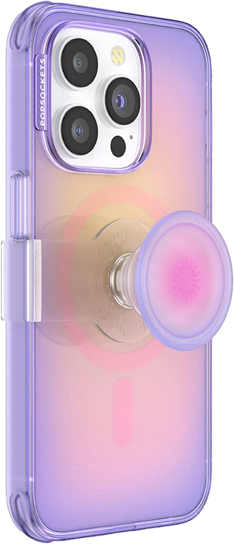 Popsockets Iphone 14 Pro Case with Phone Grip and Slide Compatible with Magsafe, Phone Case for Iphone 14 Pro, Wireless Charging Compatible - Pink Translucent  PopSockets Aura  