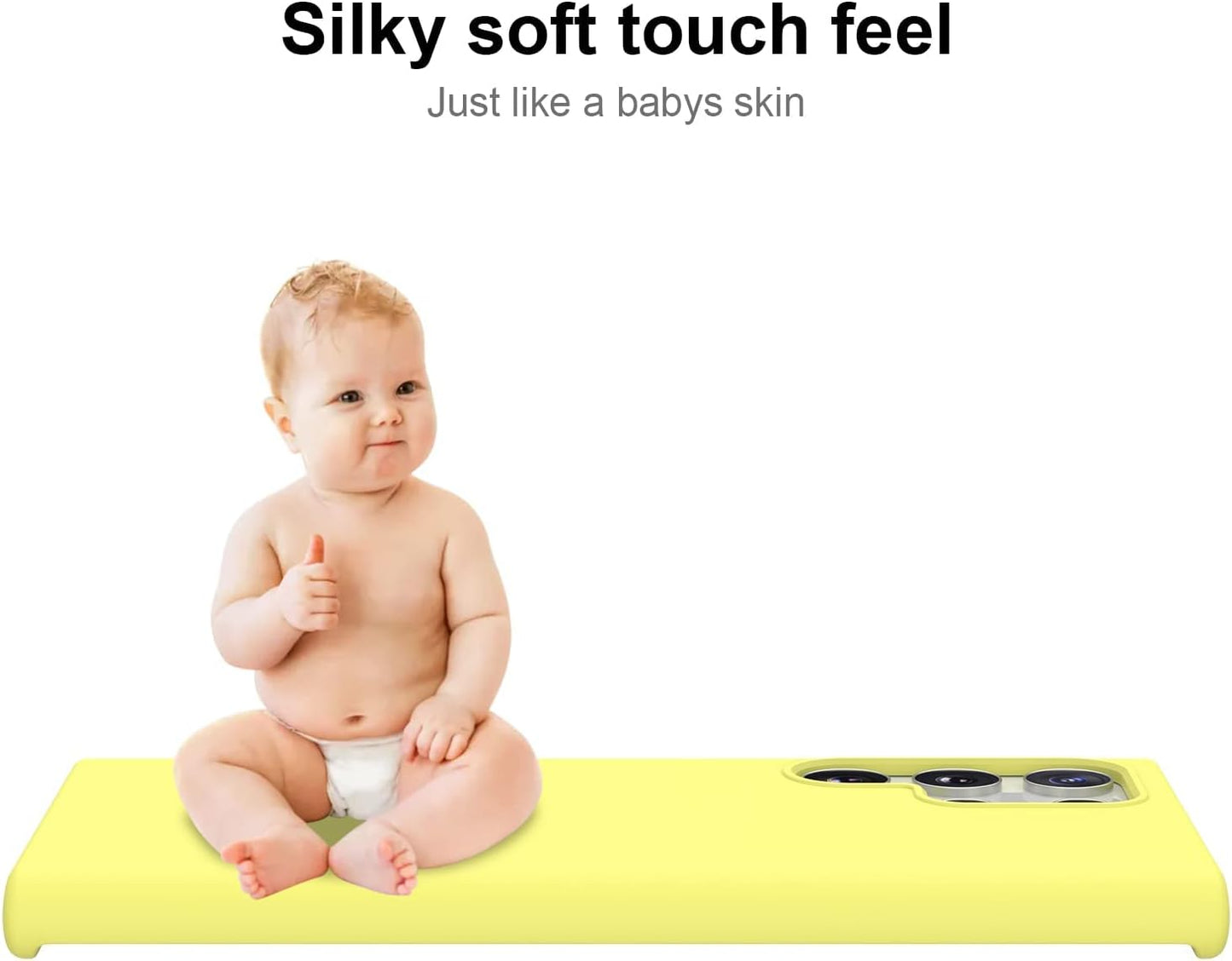 DEENAKIN for Samsung Galaxy S22 Ultra Case Silicone,Silky Smooth Flexible Gel Rubber Bumper Cover with Soft Microfiber Lining Slim Fit Protective Phone Case for Samsung Galaxy S22 Ultra Bright Yellow  DEENAKIN   