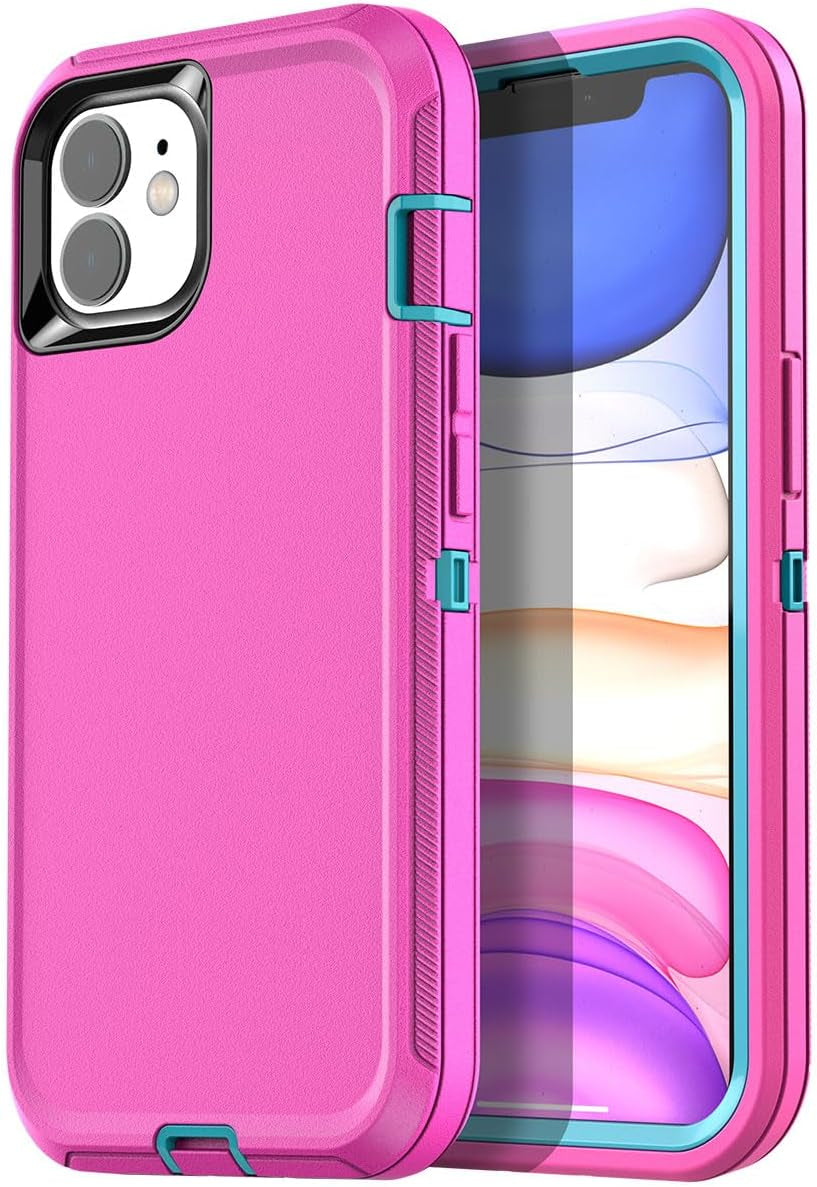 Aicase for Iphone 11 Case with Belt-Clip Holster, Heavy Duty Drop Protection Rugged Shockproof/Drop/Dust Proof 3-Layer Protective Durable Indestructible Phone Cover for Iphone 11, Black  AICase Pink/Aqua Blue Iphone 11 