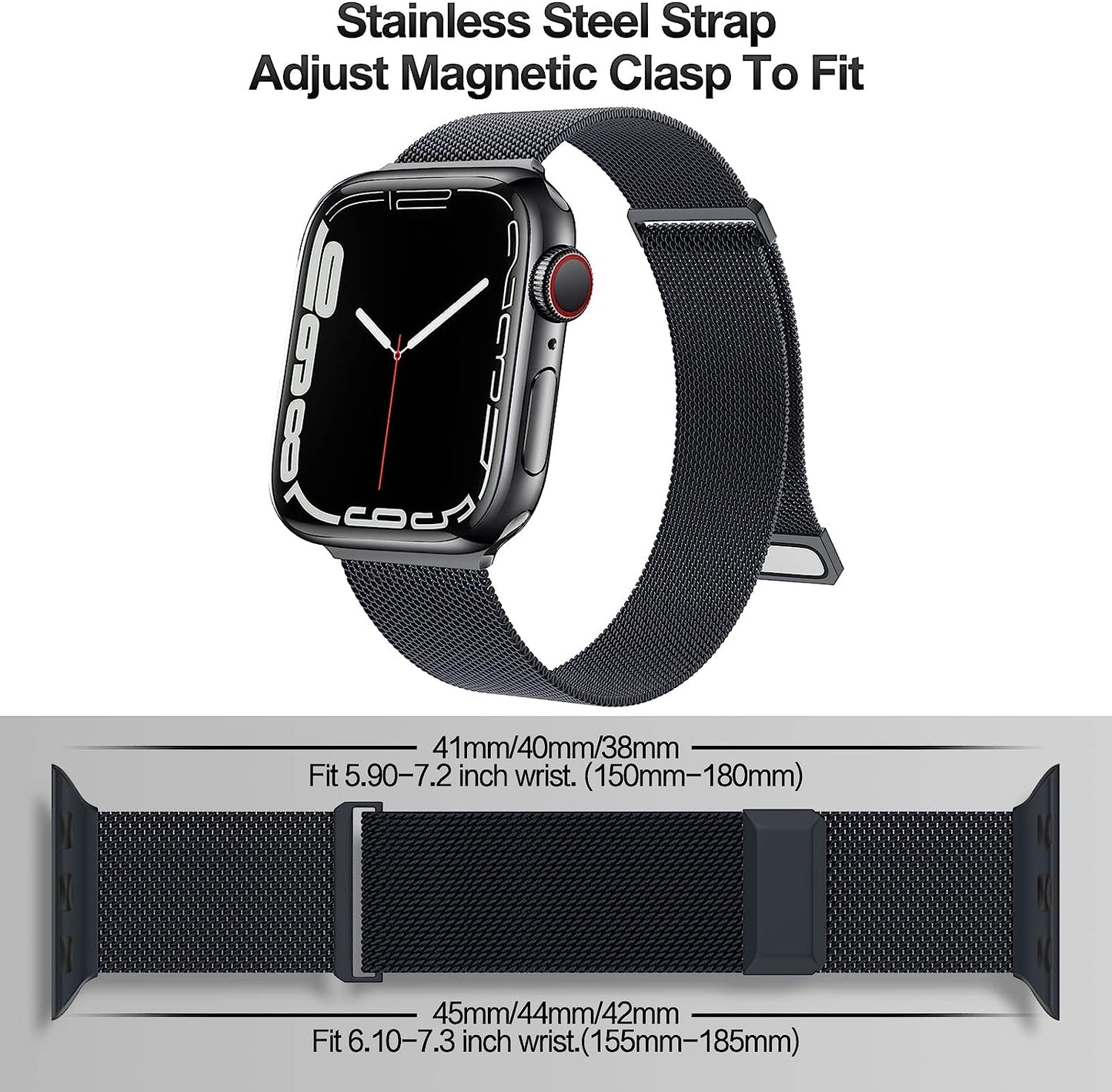 EPULY Compatible with Apple Watch Band 42Mm 44Mm 45Mm 49Mm 38Mm 40Mm 41Mm,Stainless Steel Mesh Loop Magnetic Clasp Bands for Iwatch Ultra Series 8 SE 7 6 5 4 3 2 1 Women Men--49Mm/49Mm/45Mm/44Mm/42Mmm Space Grey.  EPULY   