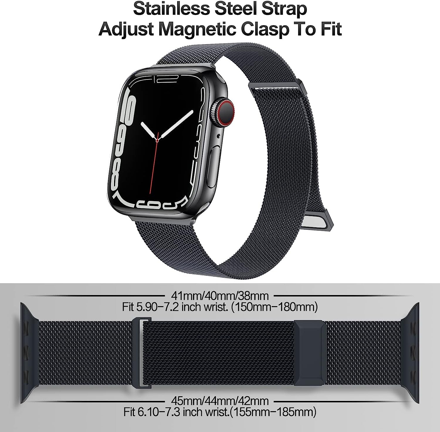 EPULY Compatible with Apple Watch Band 42Mm 44Mm 45Mm 49Mm 38Mm 40Mm 41Mm,Stainless Steel Mesh Loop Magnetic Clasp Bands for Iwatch Ultra Series 8 SE 7 6 5 4 3 2 1 Women Men--49Mm/49Mm/45Mm/44Mm/42Mmm Space Grey.  EPULY   
