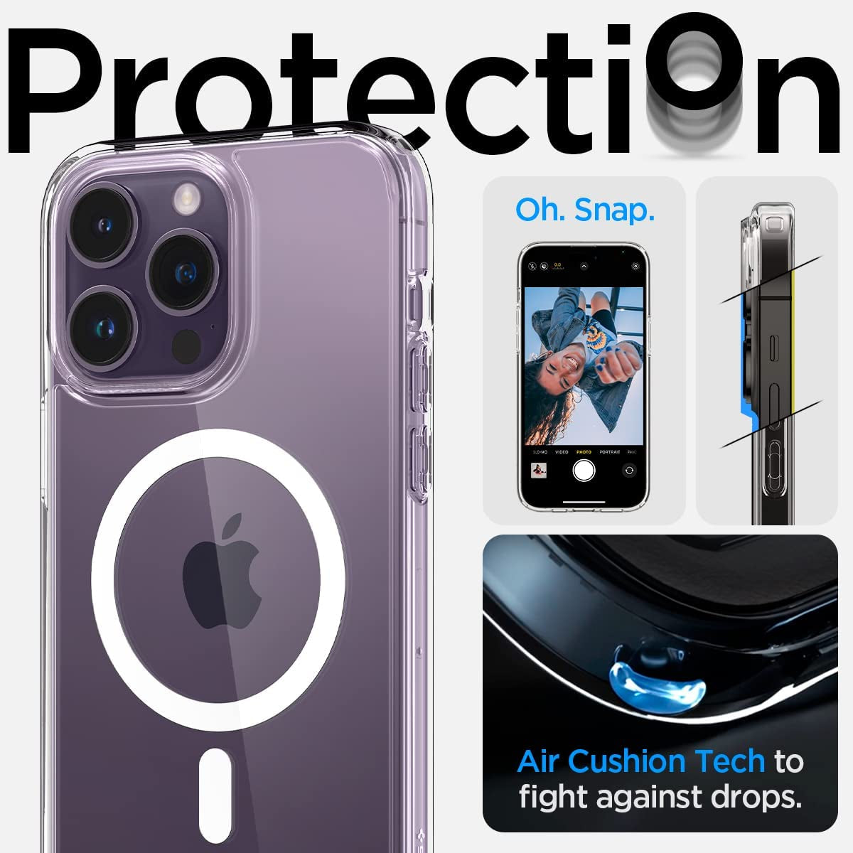 Spigen for Iphone 14 Pro Case, [Anti-Yellowing Technology] [Compatible with Magsafe] [Military Grade Drop Protection] Ultra Hybrid (Magfit) Phone Case for Iphone 14 Pro - White  Spigen   