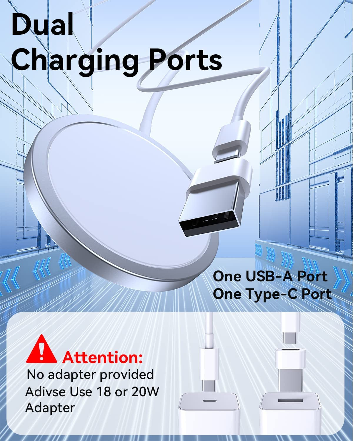 2 Pack Magnetic Wireless Charger 15W Fast Mag-Safe Charger for Iphone 14/13/12 Series and Airpods 3/2/Pro (Mag-Safe Charger Silver)  ShenZhen RuiYiDa Technology Co., Ltd   