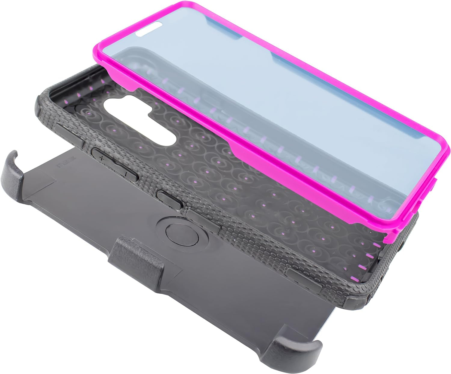 LG G7 Case, LG G7 Thinq Case, Full-Body Rugged Holster Case with Built-In Screen Protector for LG G7 2018 Release (Purple)  mstechcorp   