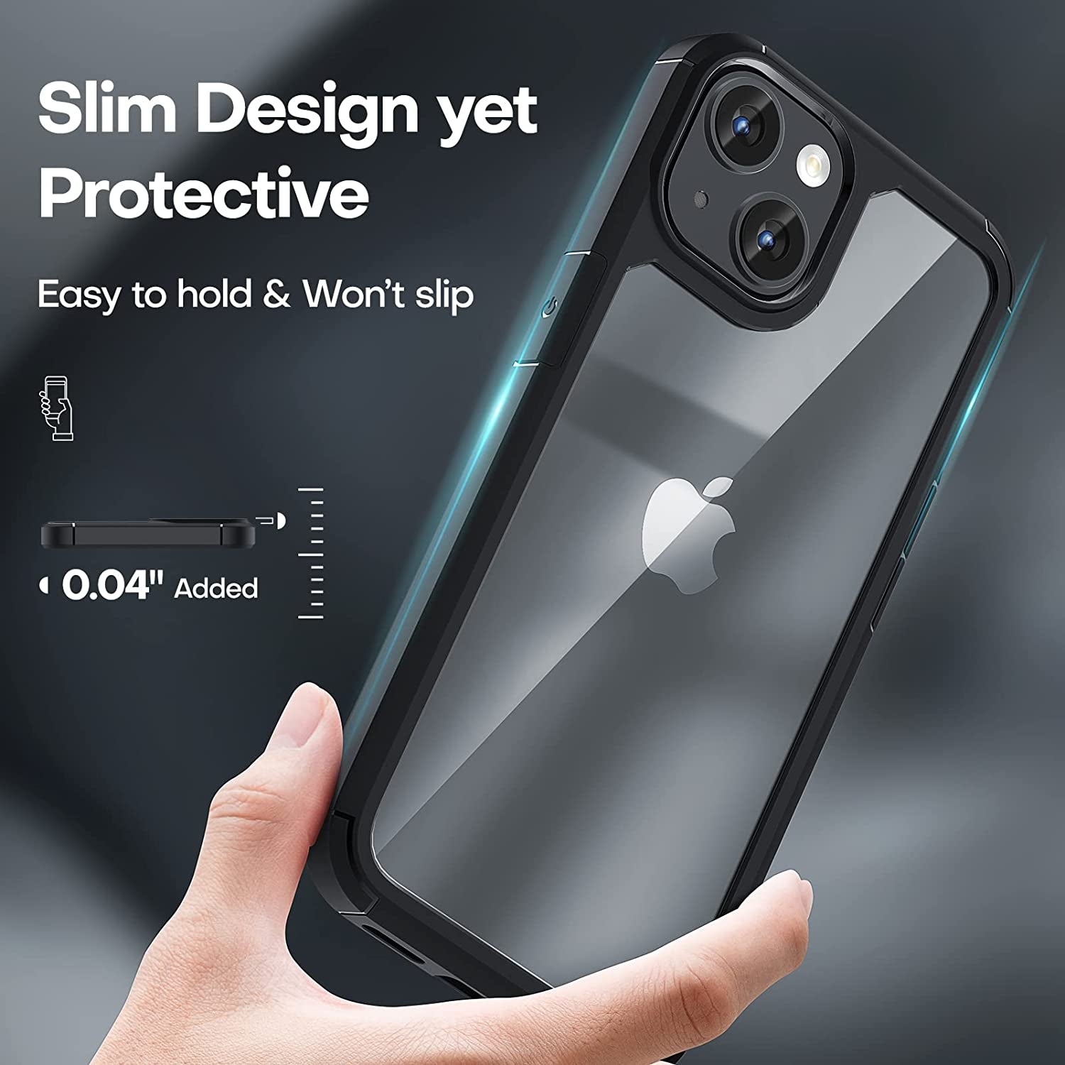 TAURI 5-In-1 Designed for Iphone 14 Case, with 2 Screen Protector + 2 Camera Lens Protector [Not Yellowing] [Military Drop Protection] Shockproof Slim Phone Case for Iphone 14 6.1 Inch-Black  TAURI   