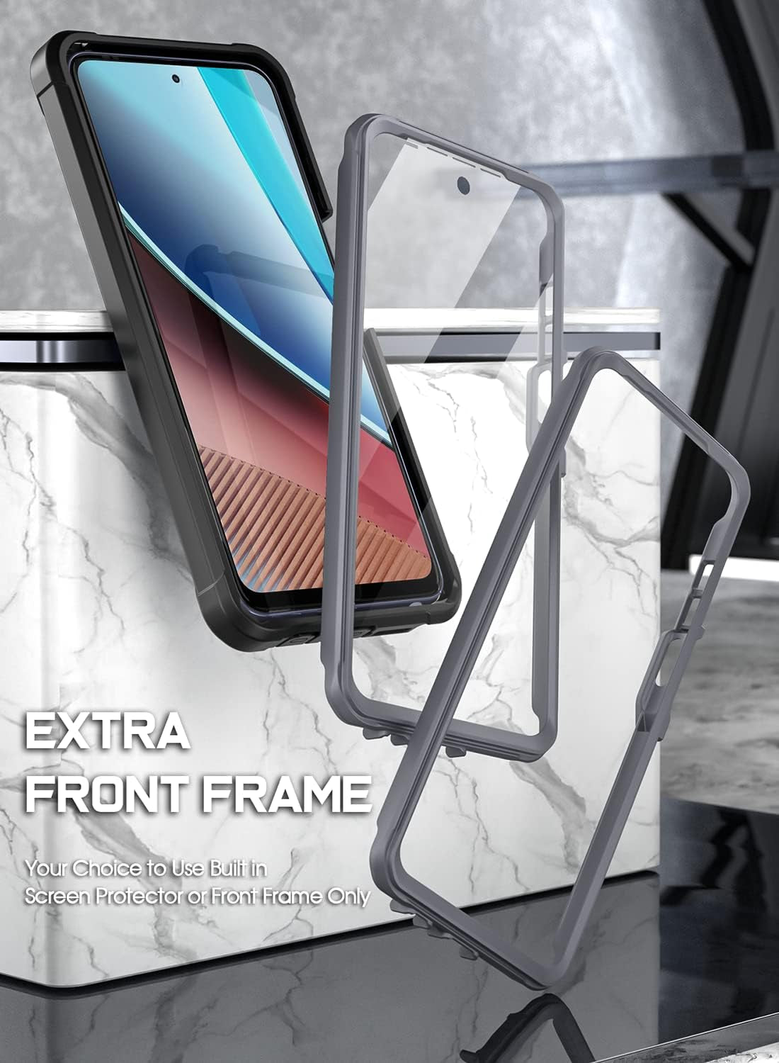 Poetic Guardian Case for Motorola Moto G Stylus 4G 2023 6.5 Inch [Not Fit 5G Version], [20 FT Mil-Grade Drop Tested], Full-Body Hybrid Shockproof Cover with Built-In Screen Protector, Black/Clear  Poetic   