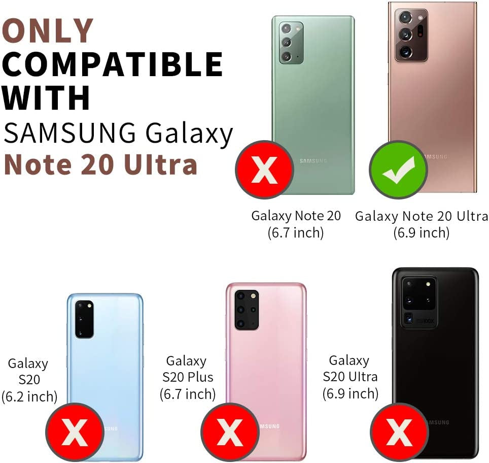 FYY Case for Samsung Galaxy Note 20 Ultra, Ultra Slim Flip Leather Wallet Phone Case Protective Shockproof Cover with Card Holder Kickstand Folio Case for Samsung Galaxy Note 20 Ultra 5G 6.9" Navy  GUANGZHOU WENYI COMMUNICATION EQIPMENT CO.,LTD   