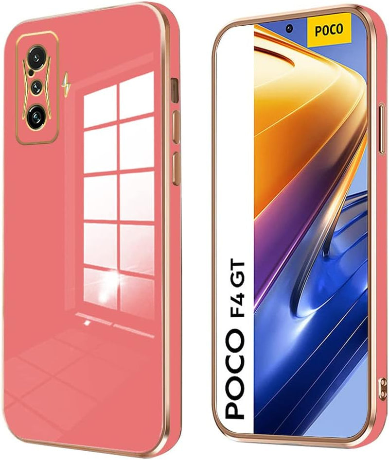 Wousunly Compatible with Xiaomi Poco F4 GT Case Silicone Pink, Plating Xiaomi Poco F4 GT Phone Case Shockproof Thin and Soft Cover (Pink)  Wousunly Red  